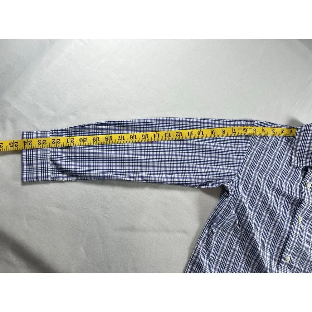 Cat & Jack Boys M (8) Plaid Dress Shirt Blue/Purple/White Long Sleeve Button-Up